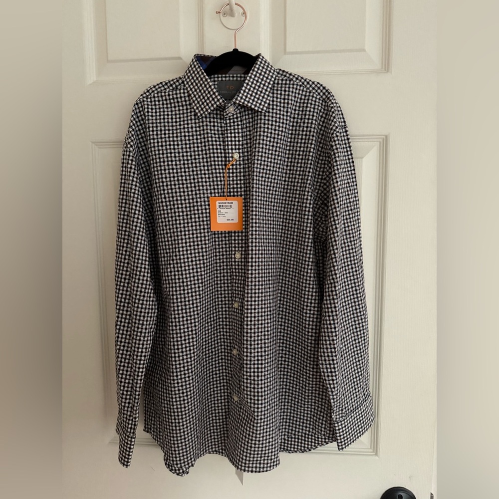 NWT Thomas Dean button up teen boy dress shirt 14/16